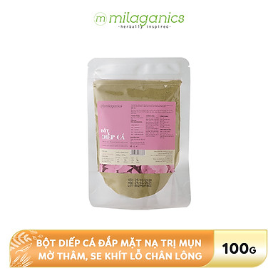 Bột Diếp Cá Đắp Mặt Nạ Hỗ Trợ Trị Mụn, Mờ Vết Thâm, Se Khít Lỗ Chân Lông MILAGANICS 100g