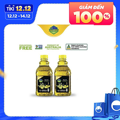 2 chai dầu Oliu hạt cải Kankoo loại 1 lít – Dầu ăn nhập khẩu Úc cực tốt cho sức khỏe – nấu gì cũng ngon