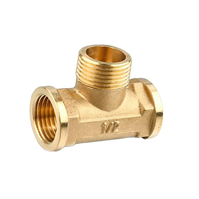 1/2” // 3 Way Brass Female Male Female Tee Fitting Pipe Connector T-Junction – Thickened Wall – High and Low Temperature Resistant