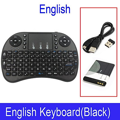 2.4GHz Mini Không Dây Bàn Phím QWERTY Đen Di Động I8 với BL 5C Pin Cho Máy Tính Bảng Windows TRUYỀN HÌNH Xbox PS3 Quả Mâm Xôi pi Trang Sức Giọt