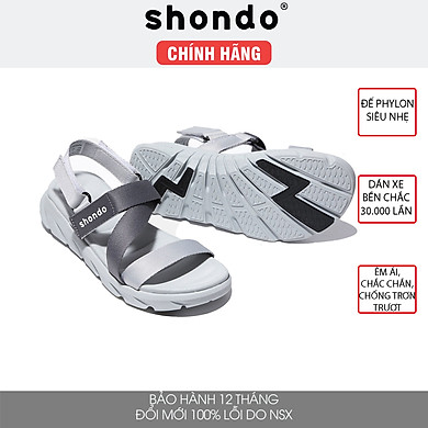 Giày Sandal Shondo Nam Nữ Đi Học Đế Bằng Ombre Xám F6S2120 - Link Mua