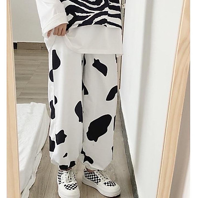 Quần Jogger Bò Sữa Unisex, Quần loang in bò sữa dễ thương, Quần bò sữa ullzang, QUẦN DÀI CARTOON HOẠ TIẾT BÒ SỮA UNISEX FULLSIZE, Quần Nữ Thu Đông…