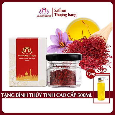 Saffron KingDom Nhụy Hoa Nghệ Tây Iran loại Super Negin thượng hạng (Hộp 1 gram) 1