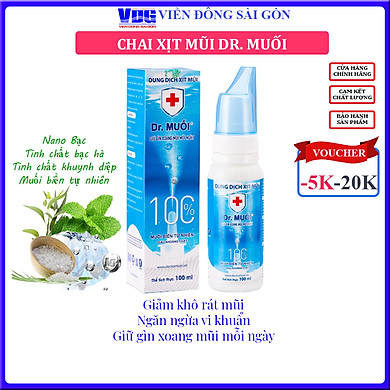 Dung dịch xịt mũi Dr. Muối (100ml) (Ngừa vi khuẩn + Bảo Vệ Xoang + Thơm Thoáng mũi)