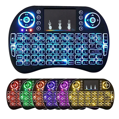 7 Màu Đèn Nền I8 Bàn Phím Không Dây 2.4GHz Với Đa Phương Tiện Bàn Di Chuột Bay Air Mouse PC TV PS3