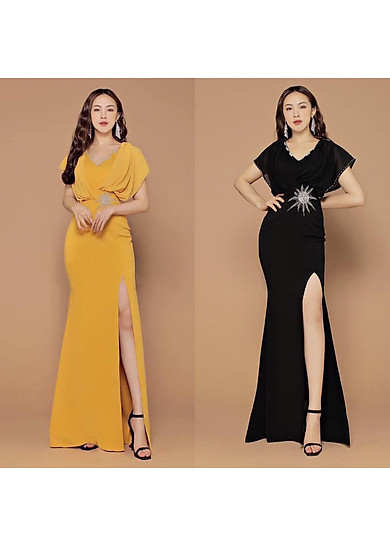 Đầm dạ hội xẻ tà quyến rũ cho chị em