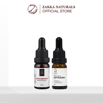 Bộ Sản Phẩm Sạch Sâu Trắng Sáng Căng Bóng Toàn Diện gồm Tinh chất (Serum) AHA 10ml và Tinh chất (Serum) B3 10% 10ml Zakka Naturals
