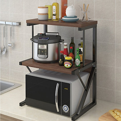 Kệ để lò vi sóng vật dụng gia đình nhà bếp D4808 khung thép chống gỉ, mặt gỗ MDF chịu lực có kích thước 54x37x69cm thiết kế 3 tầng tiện nghi giao…