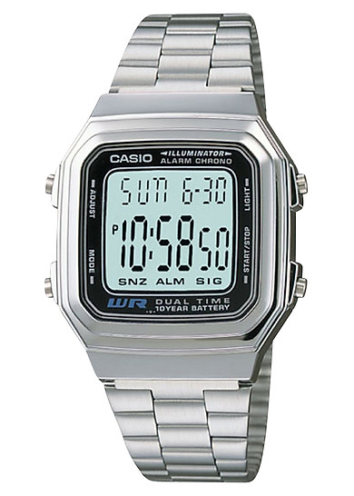 Đồng Hồ Nam Dây Thép Không Gỉ Casio A178WA-1ADF (31mm) - Bạc