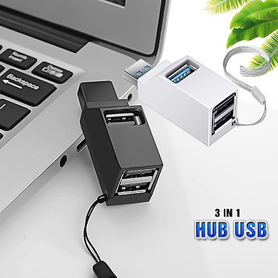 Bộ chia USB HUB 3 cổng tốc độ cao cho máy tính, Laptop, PC, Tivi, Ô tô, xe hơi, thiết bị ngoại vi nhỏ gọn Dan House USB3.02.0-Hàng chính hãng