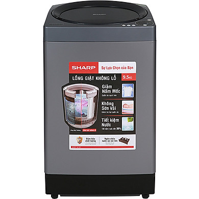 Máy Giặt Cửa Trên Sharp ES-W95HV-S (9.5kg) – Hàng Chính Hãng – Chỉ giao tại Hà Nội