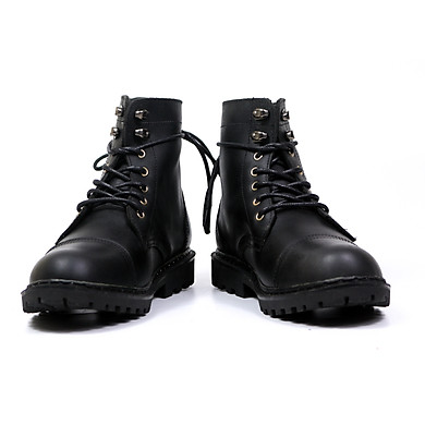 Giày Boots Combat Boot Doc.058 Full Black Da Bò Sáp Lucas Shoes - Link Mua