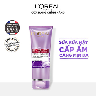 Sữa rửa mặt cấp ẩm và căng mịn da L’Oreal Paris Revitalift Hyaluronic Acid 100ml