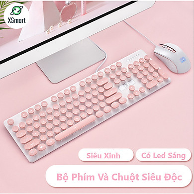 Bộ Bàn Phím Và Chuột Siêu Xinh N518 Cao Cấp Có Đèn Led Sáng Chữ, Bấm Siêu Chuẩn – Hàng Chính Hãng