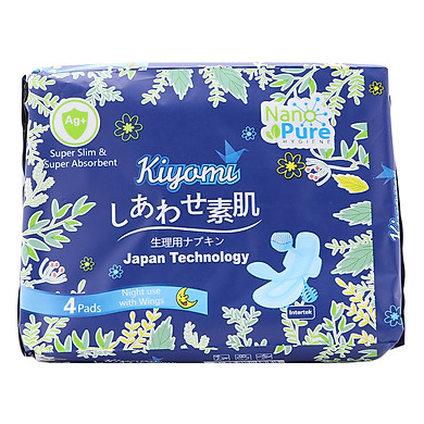 Băng Vệ Sinh Ban Đêm Nhật Bản Kiyomi (Gói 4 Miếng)