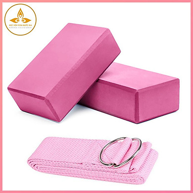 Combo 3 Dụng Cụ Hỗ Trợ Tập Yoga – YOGA QG: 2 Gạch Tập Yoga Trơn, Không Họa Tiết + 1 Dây Đai Tập Yoga Sợi Cotton – >>> top1shop >>> tiki.vn