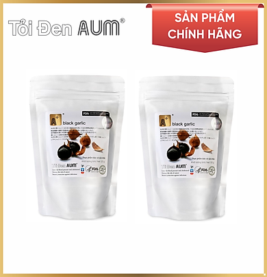 Combo 2 Thực Phẩm Chức Năng Tỏi Đen Nguyên Vỏ Túi Nhôm Black Garlic AUM (125g)
