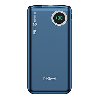 Pin Sạc Dự Phòng 10.000mAh ROBOT RT100Q – Chuẩn Sạc Nhanh PD/QC 3.0 18W, Đèn LED Hiển Thị Mức PIN – HÀNG CHÍNH HÃNG