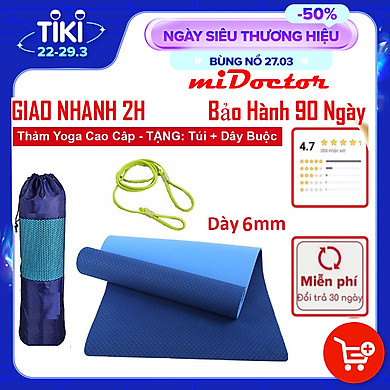 Thảm Tập YoGa miDoctor + Bao Thảm Tập Yoga + Dây Thảm Tập Yoga (Giao Màu Ngẫu Nhiên) – >>> top1shop >>> tiki.vn