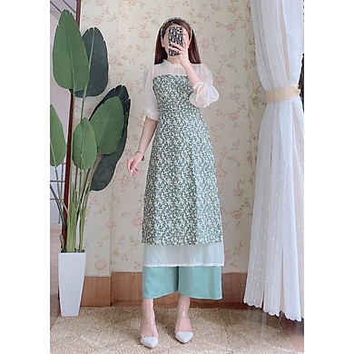 Áo dài cách tân hoa nhí thiết kế (kèm tuban) – OEM ,SKU : 4611709924582 >>>🇻🇳 Top1Vietnam 🛒>>> tiki.vn 🇻🇳🇻🇳🇻🇳🛒🛍🛒