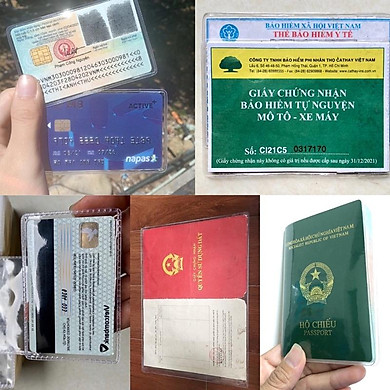 (COMBO10)-VỎ BỌC THẺ ATM, CCCD, BẰNG LÁI XE, BHYT, HỘ CHIẾU, SỔ ĐỎ SỔ HỒNG Nhựa PvC Trong Suốt, Siêu Dẻo Có Nắp…