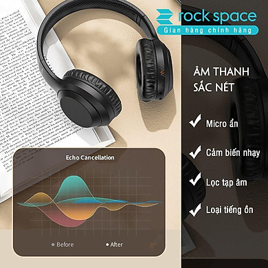 Headphone Tai Nghe Chụp Tai Bluetooth Rockspace O2 Kết Nối Không Dây Có Mic Nghe Nhạc Liên Tục 15H - Hàng Chính Hãng - Link Mua