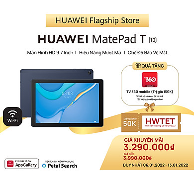 Máy Tính Bảng HUAWEI MatePad T 10 | Hiệu Suất Mượt Mà | Chế Độ Bảo Vệ Mắt | Âm Thanh Nổi Sống Động | Hàng Chính Hãng