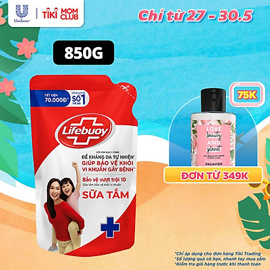 Sữa Tắm Lifebuoy 850g Bảo Vệ Vượt Trội 10 Giúp Bảo Vệ Khỏi 99.9% Vi Khuẩn Và Ngăn Ngừa Vi Khuẩn Lây Lan Trên Da Tốt Nhất