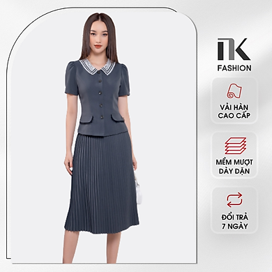 Chân Váy Dập Ly Công Sở NK Fashion Dáng Dài Basic, Chất Liệu Vải Cao Cấp Mềm Mịn NKCV2107001