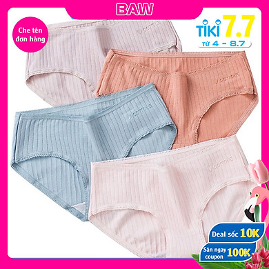 Bộ 5 Quần Lót Cotton Không Đường May thương hiệu BAW Kháng Khuẩn Thoáng Mát Màu Sắc Tùy Chọn Cho Nữ QLN15
