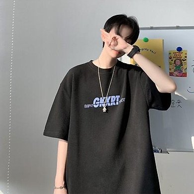 Áo phông tay lỡ form rộng unisex nam nữ thun teen cổ tròn oversize cotton giá rẻ basic đen trắng tee pull GKKRT