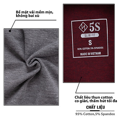 Áo Thun Nam Dài Tay 5S (ATO20), Vải Cotton Spandex Cao Cấp, 4 Màu Cơ Bản