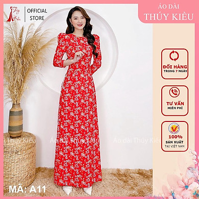 Áo dài cách tân hoa nhí nữ thiết kế cổ tròn tay bồng đẹp may sẵn A11 Thúy Kiều mềm mại co giãn – OEM , SKU-9456511088562 – tiki.vn🛒Top1Shop🛒🛍🛒