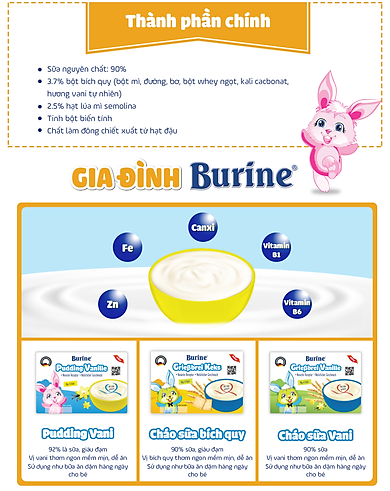 Cháo Sữa Ăn Dặm Burine (Hipp) Vị Vani - Dành Cho Trẻ Từ 6 Tháng Tuổi (Vỉ 6 Hũ X 50G) - Link Mua