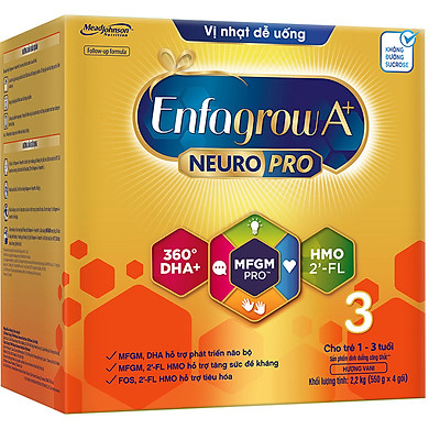 Sữa Bột Enfagrow A+ Neuropro 3 Với 2’-Fl Hmo Cho Trẻ Từ 1 – 3 Tuổi - Vị Nhạt Dễ Uống (2.2Kg) - Link Mua