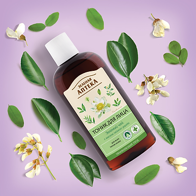 Nước cân bằng Zelenaya Apteka “Trà xanh” dành cho mọi loại da 200ml giúp dưỡng ẩm, mềm mịn