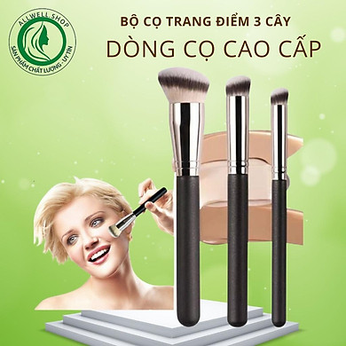 Cọ Che Khuyết Điểm 3 Cây, bộ cọ trang điểm 3 cây, bộ cọ Đầu Tròn Nhỏ 370, Cọ che khuyết điểm tròn 270, Cọ đánh phấn nền tròn Che Khuyết Điểm – Chất…