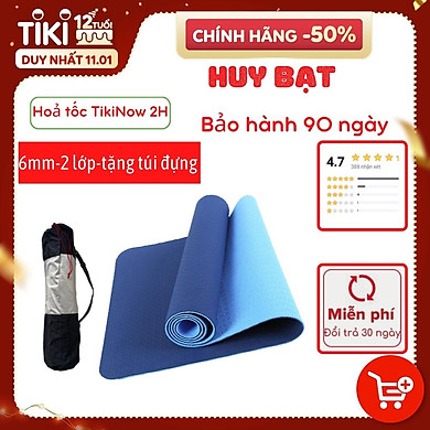 THẢM TẬP YOGA, GYM 2 LỚP + TÚI ĐỰNG THẢM TẬP YOGA – GIAO MÀU NGẪU NHIÊN. – >>> top1shop >>> tiki.vn