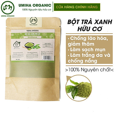 Bột Trà Xanh hữu cơ UMIHOME (35g) nguyên chất bột đắp mặt, tắm trắng, dưỡng trắng da loại bỏ mụn hiệu quả