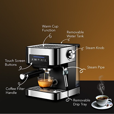 Máy Pha Cà Phê Espresso Biolomix Cm6863 Công Suất 850W Tích Hợp Hệ Thống Điều Chỉnh Bọt Sữa Thông Minh - Hàng Nhập Khẩu - Link Mua