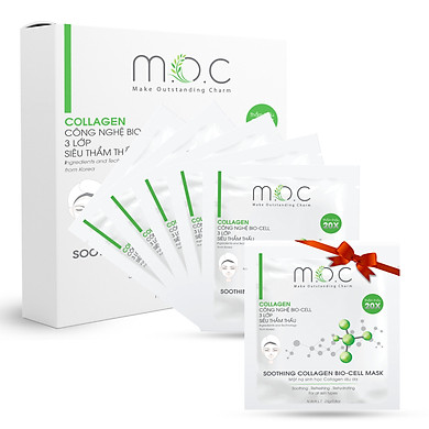 Mặt Nạ SInh Học Collagen Dịu Da M.O.C – Tặng 1 Mask Collagen Dịu Da M.O.C – Cân bằng dầu nước, tăng sinh Collagen, nuôi dưỡng da trắng da, chống…