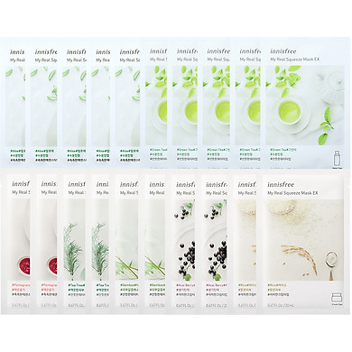 Combo 10+10 Mặt Nạ Giấy Dưỡng Ẩm Phục Hồi Da Innisfree My Real Squeeze Mask 20ml – 278002044
