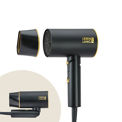 Máy sấy tóc Lebenlang LBH3088G (2100W) của Đức, kiểu gấp gọn, chống xơ rối tóc – hàng chính hãng