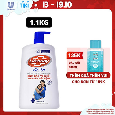 Sữa Tắm Lifebuoy 1100g Chăm Sóc Da Dưỡng ẩm Mềm Mịn Giúp Bảo Vệ Khỏi 99.9% Vi Khuẩn Và Ngăn Ngừa Vi Khuẩn Lây Lan Trên Da