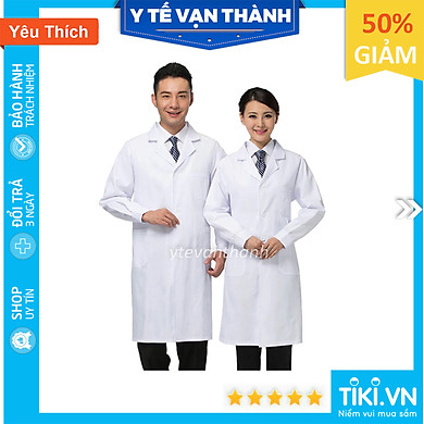 Áo Blouse Trắng, Bác Sĩ (Dài Tay), Nam Nữ, Áo Choàng Phòng Thí Nghiệm -VT0172