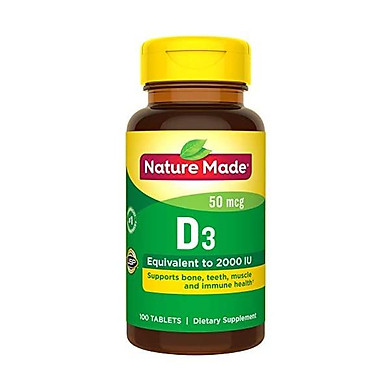 Nature Made Vitamin D3 2000 IU (50 mcg) Tablets, 220 Count for Bone Health† (Packaging May Vary)