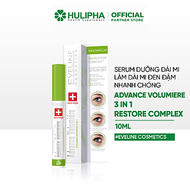 Serum dưỡng mi Advance Volumiere Eveline giảm rụng lông mi và kích thích lông mi mọc dài – Tuýp 10ml
