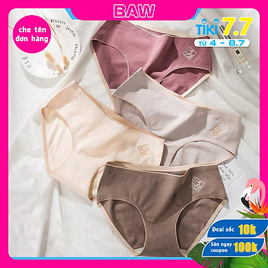 Bộ 5 Quần lót nữ O2 Cotton Ép Không Đường May, chất liệu thoáng mát thương hiệu BAW QLN14