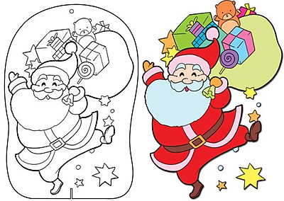 Tranh tô màu Giáng sinh Noel 2021 cho bé hình cây thông ông già Noel   Trường Mầm Non Ánh Dương