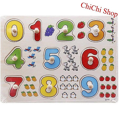 Giảm giá Bảng ghép hình bằng gỗ bảng số đếm 020 cho bé yêu  BeeCost